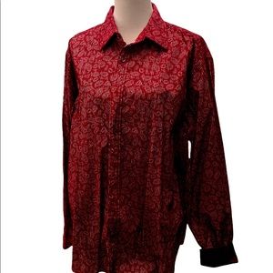 Vintage Italia Men’s button down dress shirt with accent cuffs size XL
